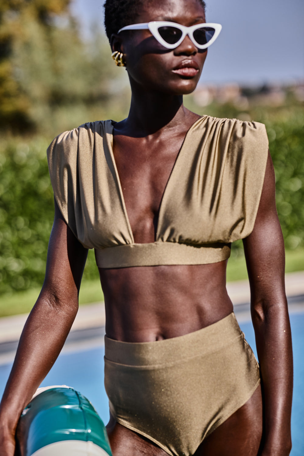 2-piece swimsuit Taupe Pailleté Monceau