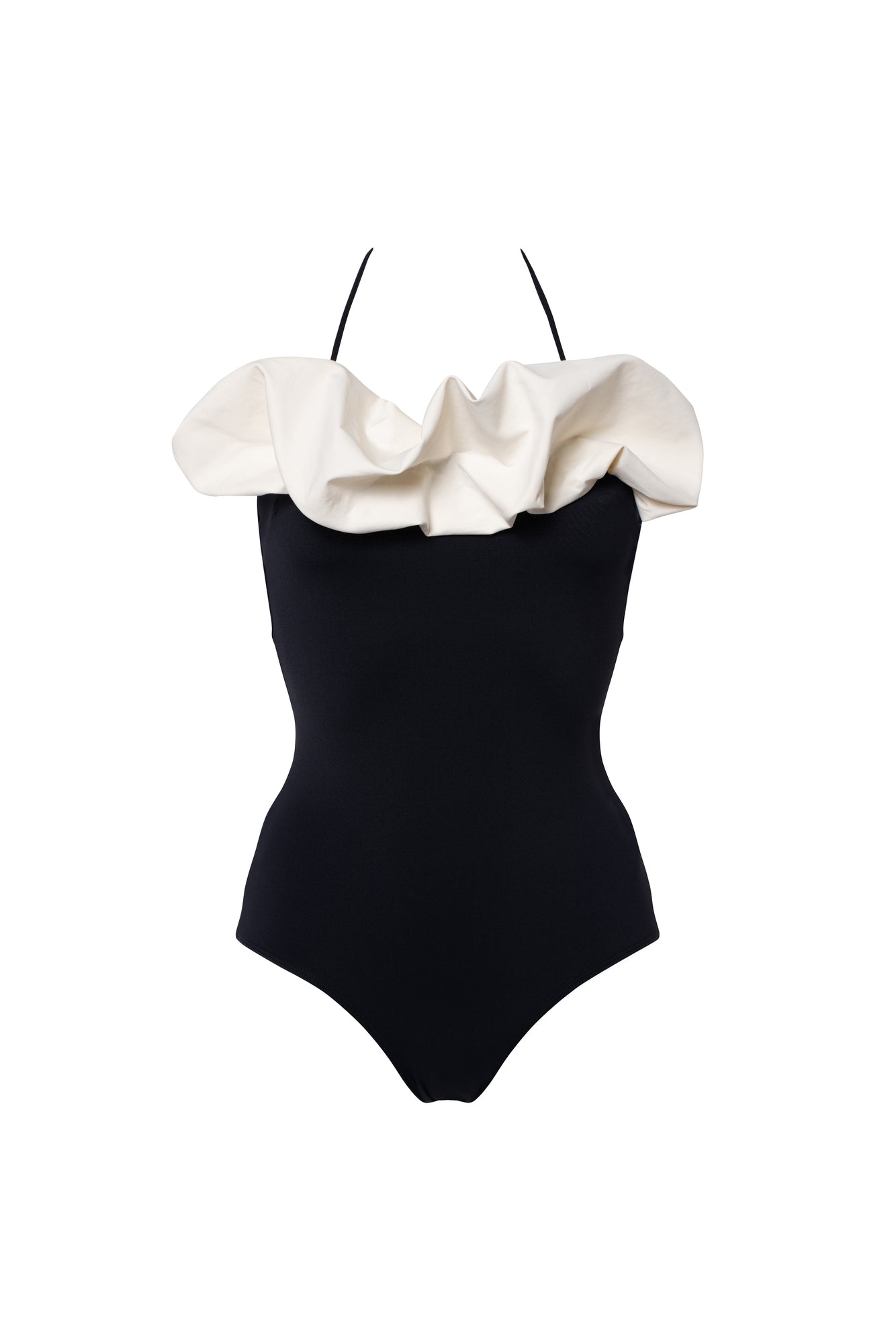 1-piece swimsuit Black and Cream AURORA