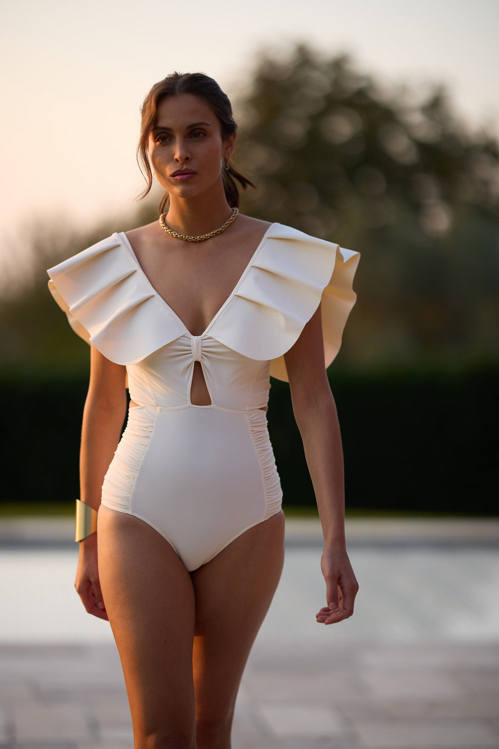 Maillot de bain 1 pièce Blanc Crème Montaigne