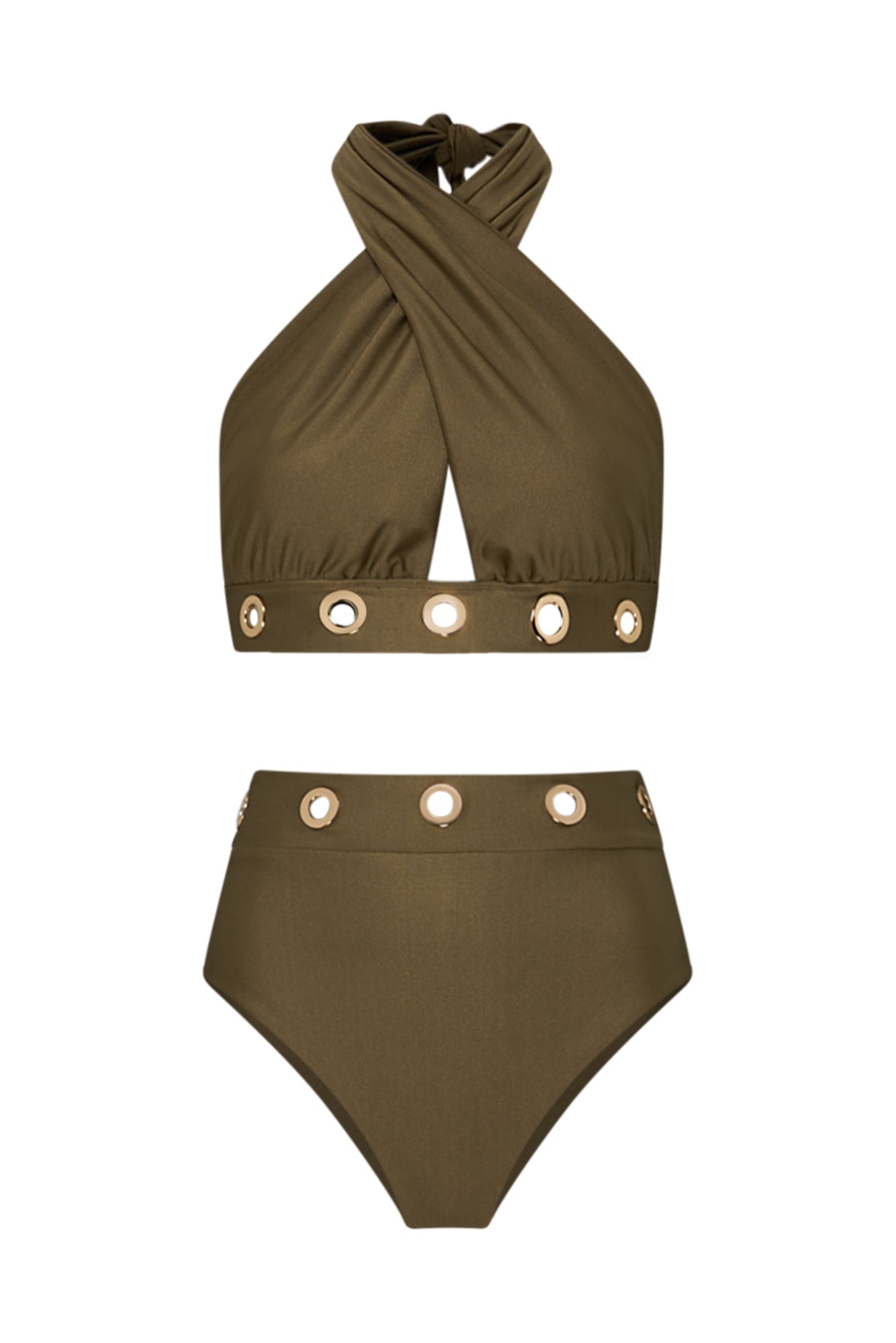 2-piece swimsuit Taupe pailleté Déesse