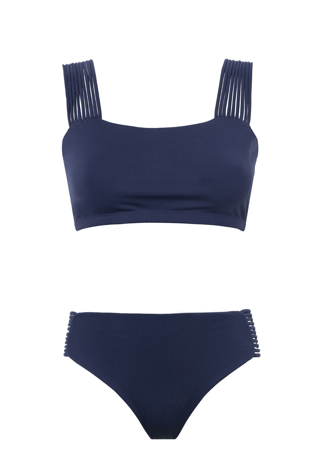 Maillot de bain deux pièces chic couleur bleu marine