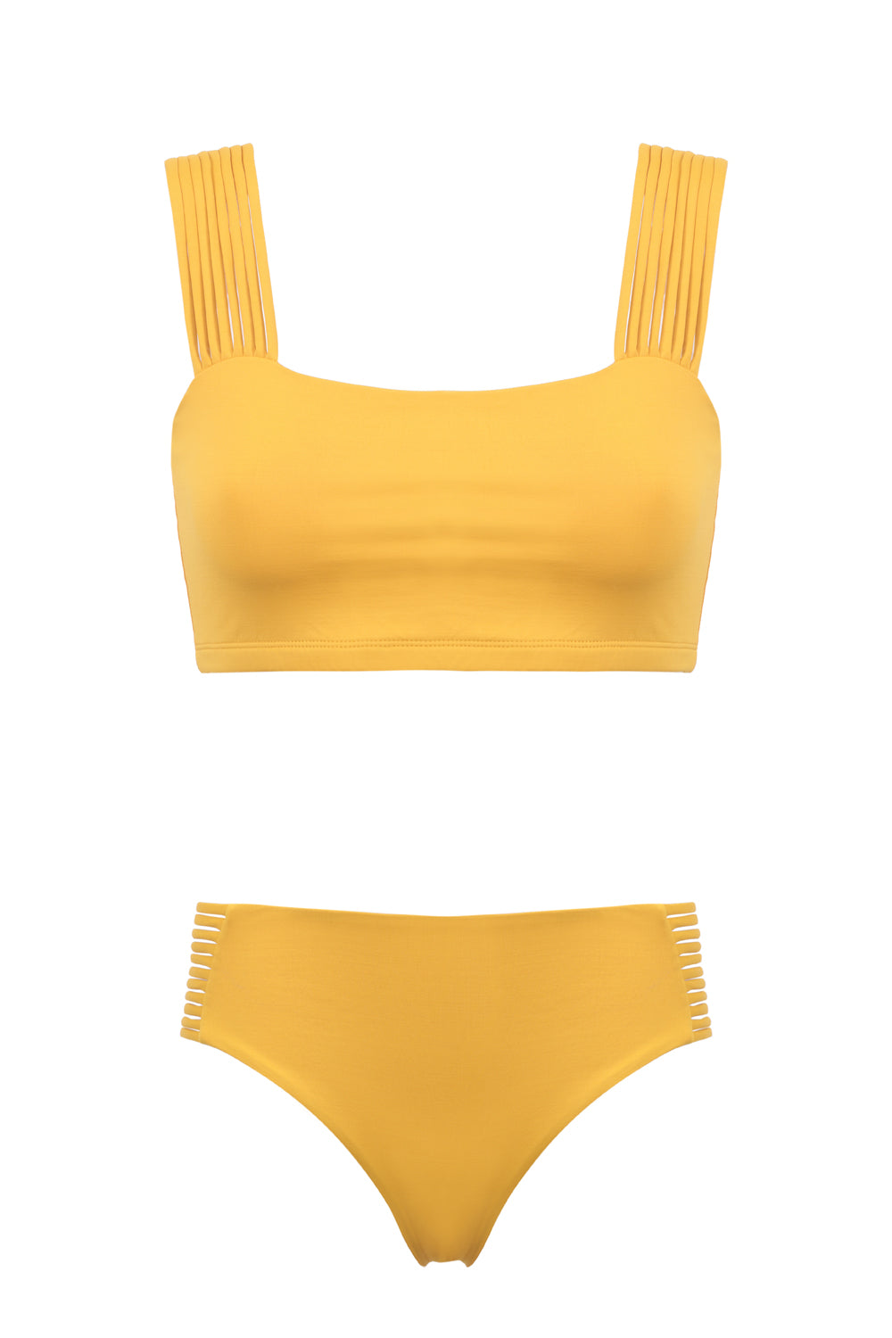 Maillot de bain deux pièces chic couleur safran