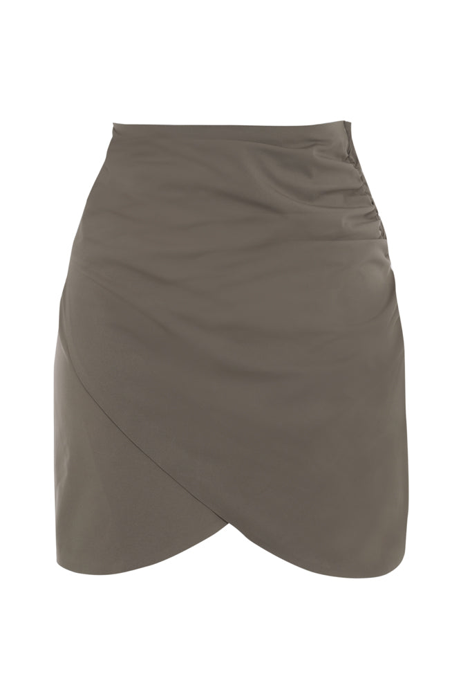 Short taupe slit skirt India