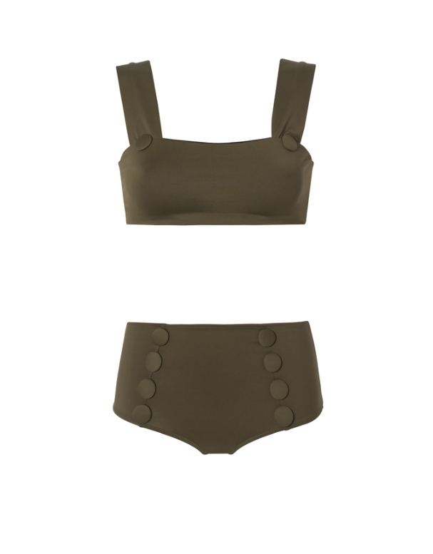 Maillot deux pièces originale et vintage kaki