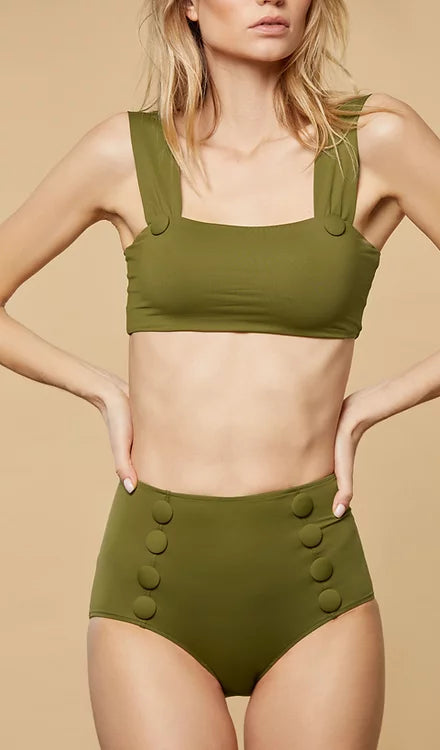 Maillot deux pièces originale et vintage kaki
