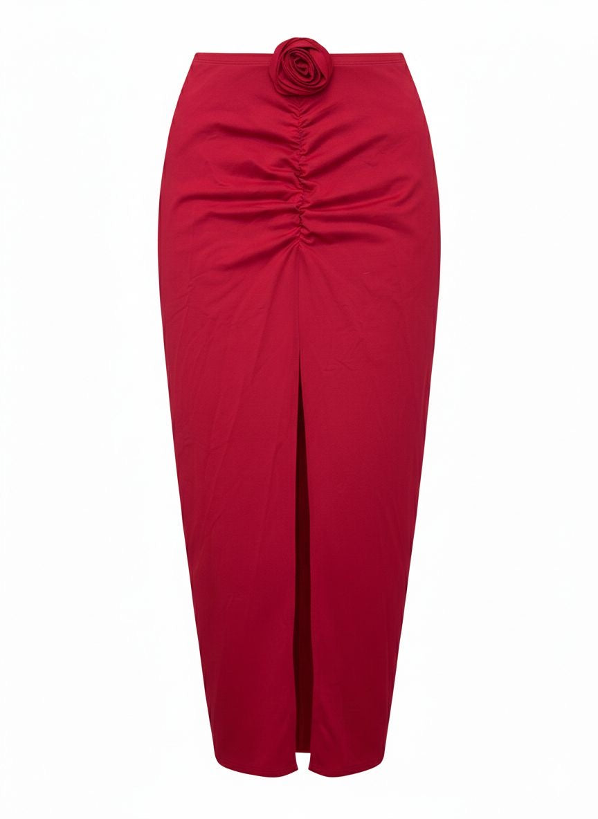 Jupe longue Rouge Flora