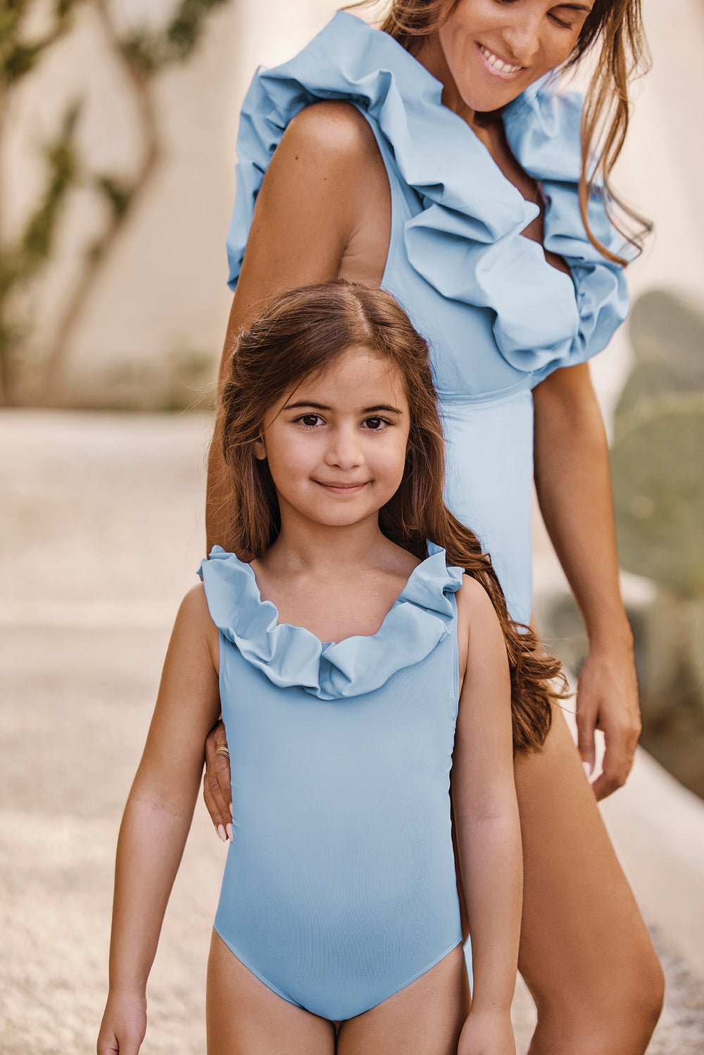 Maillot de bain 1 pièce Enfant Bleu Pastel Palazzo - Edition exclusive Tartine & Chocolat x MAIÔ Paris
