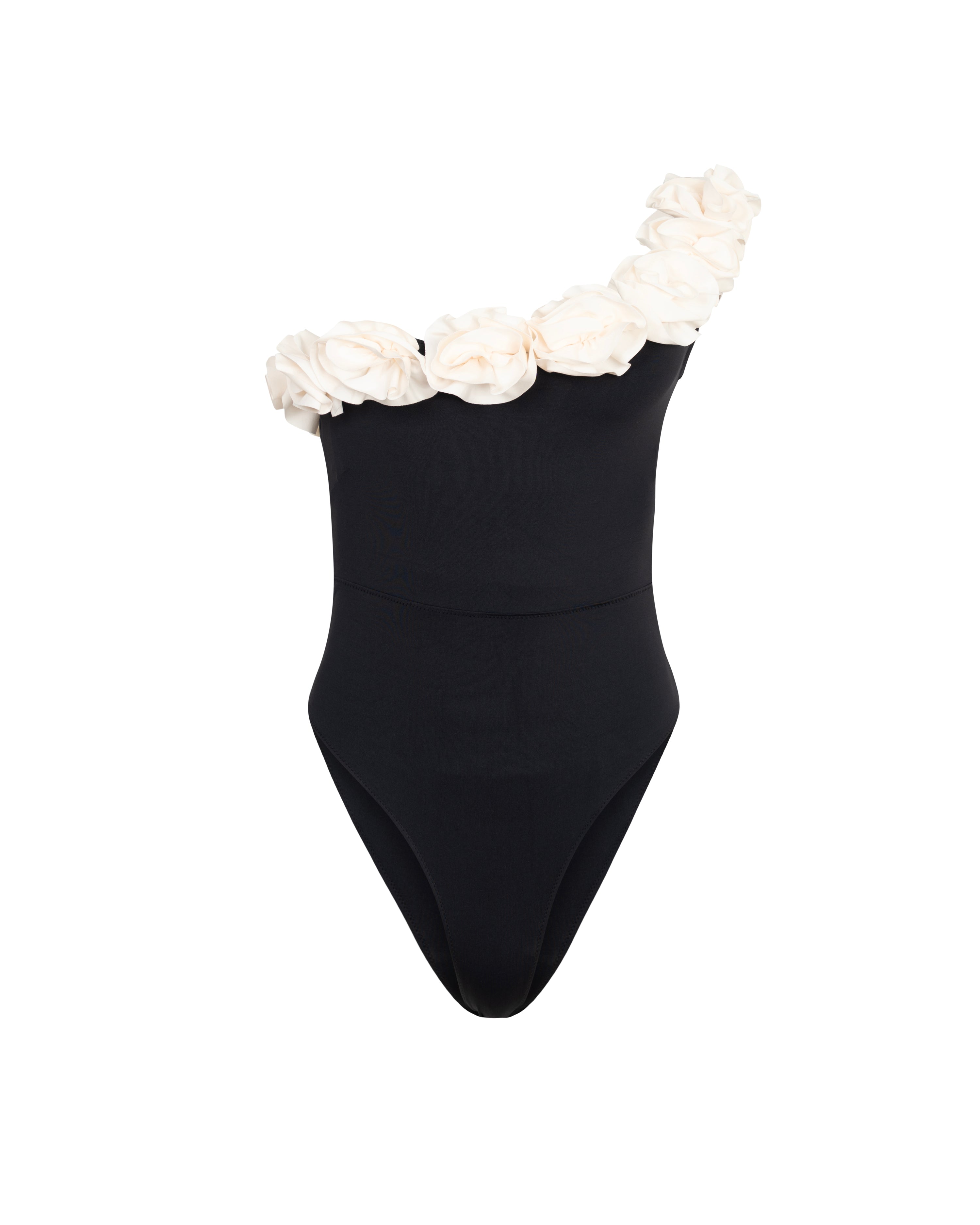 Maillot de bain 1 pièce Noir et Crème Cosmos
