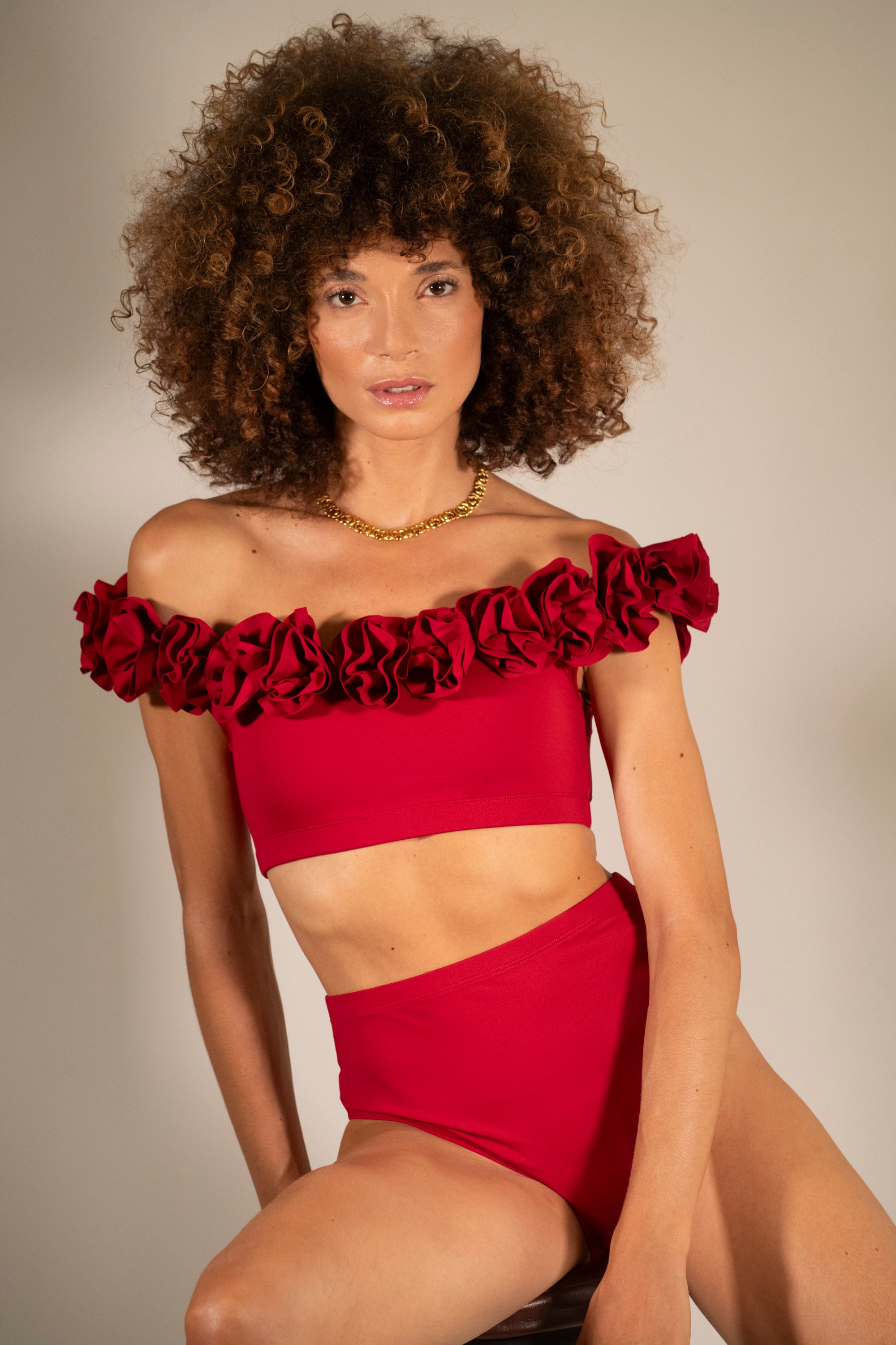 Maillot de bain 2 pièces Rouge Begonia