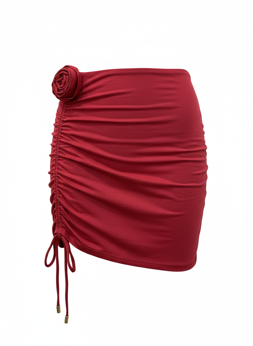 Jupe courte Rouge Flora