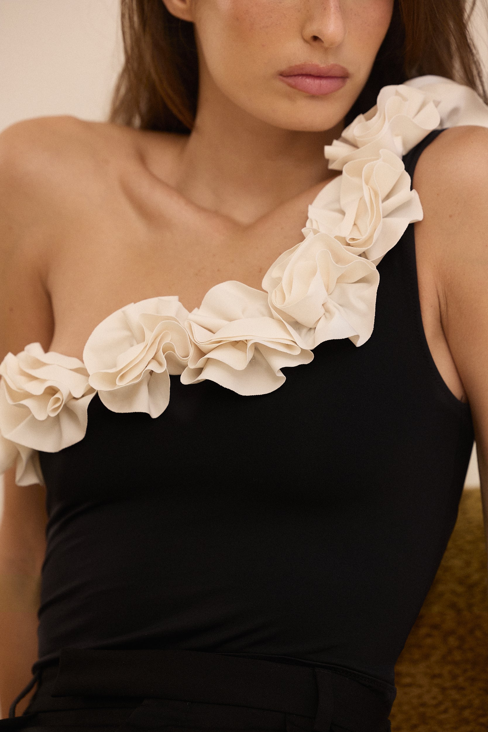 Maillot de bain 1 pièce Noir et Crème Cosmos